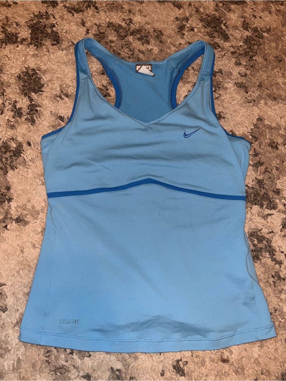 Nike Women's Sky Blue Racerback Tank with Contrast Trim